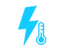  Clipart of a thermometer and a lightning bolt  